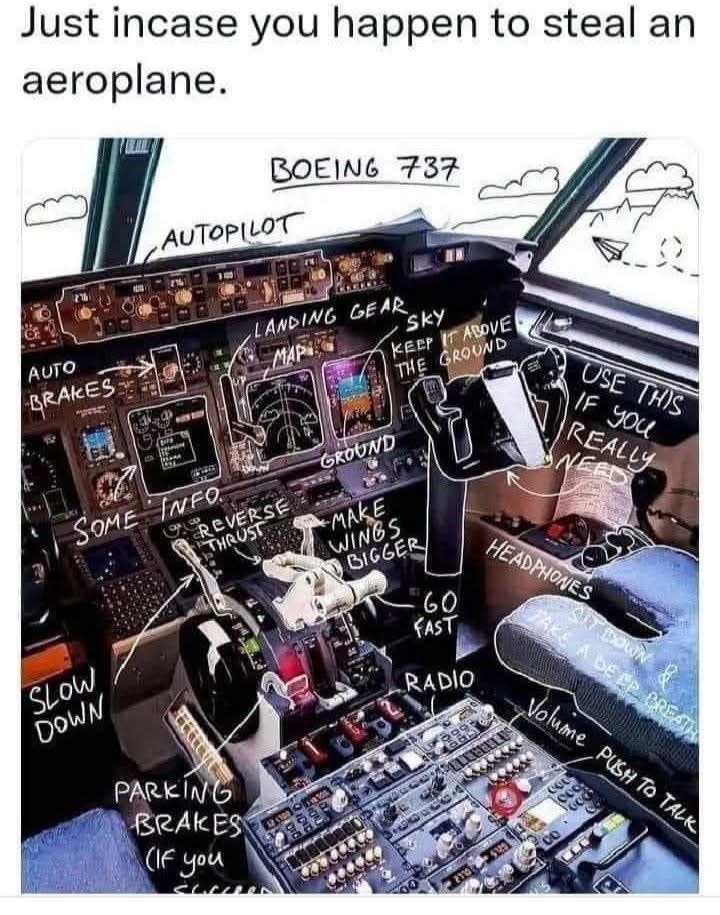 This is the most helpful diagram for anyone who might randomly steal a plane lol