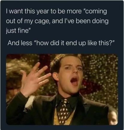 Me setting my New Year's goals, but it really just feels like me setting my life goals.