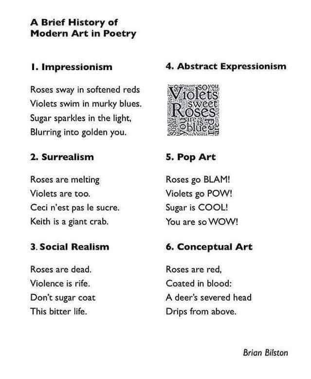 My attempt at writing poetry based on the art movement, lol