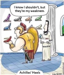 Omg, Achilles' greatest weakness is literal high heels. This is so unexpected.