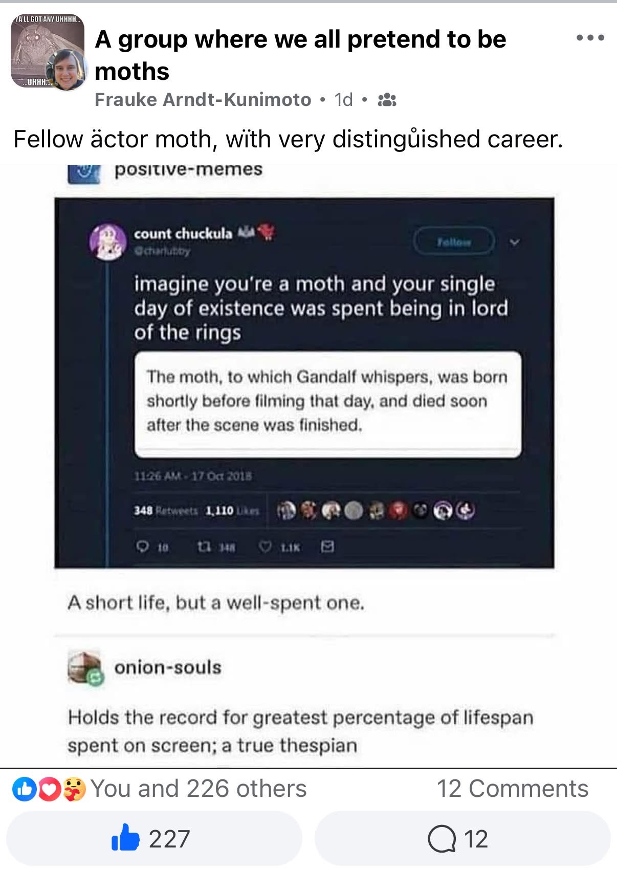 When your entire acting career is just one scene in Lord of the Rings lol