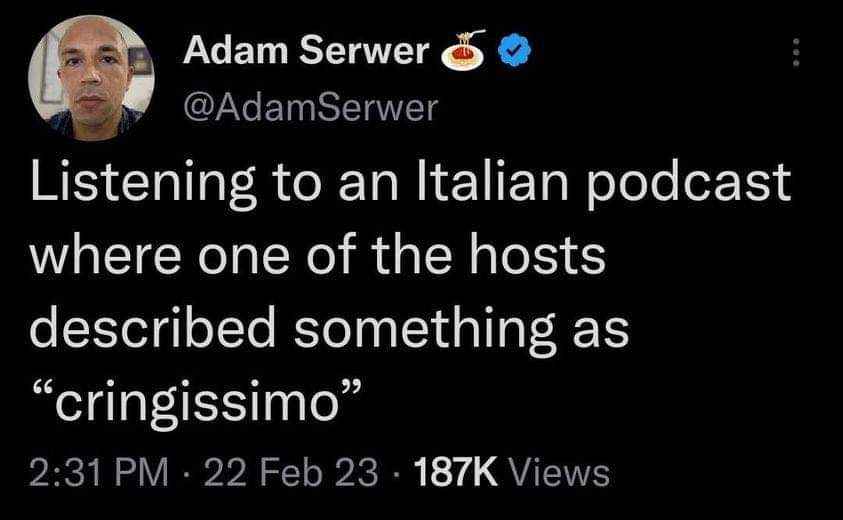 When they take cringe to a whole new level with 'cringissimo'