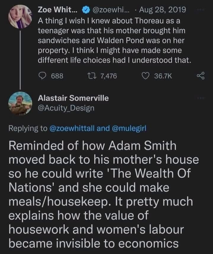 So basically, genius men just need their moms to do all the invisible labor so they can write books. Cool cool cool.