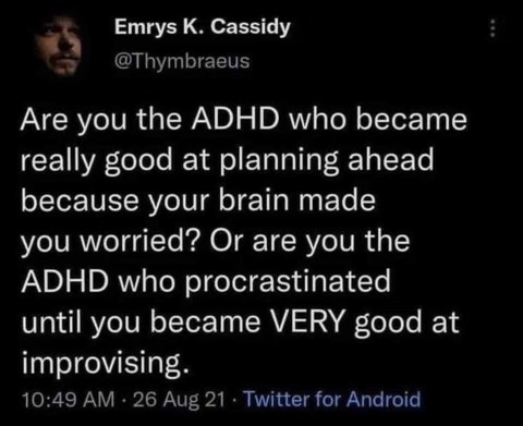 The two types of ADHD people when it comes to deadlines lol