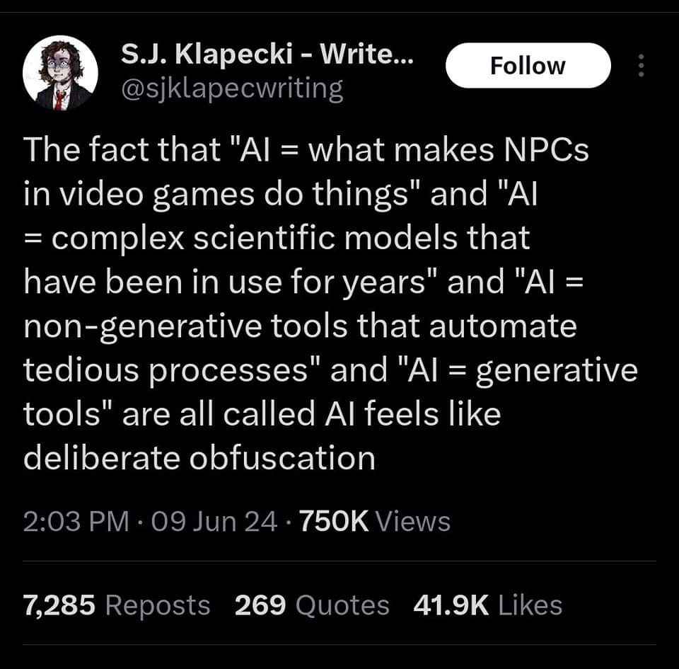 This whole rant about how AI is literally everything and nothing at the same time is kinda what it feels like.