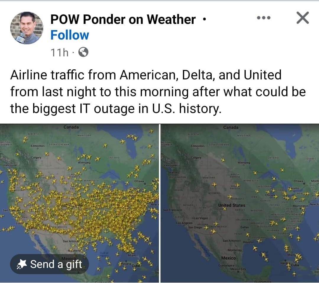 Me looking at the sky after realizing the biggest IT outage in US history happened last night