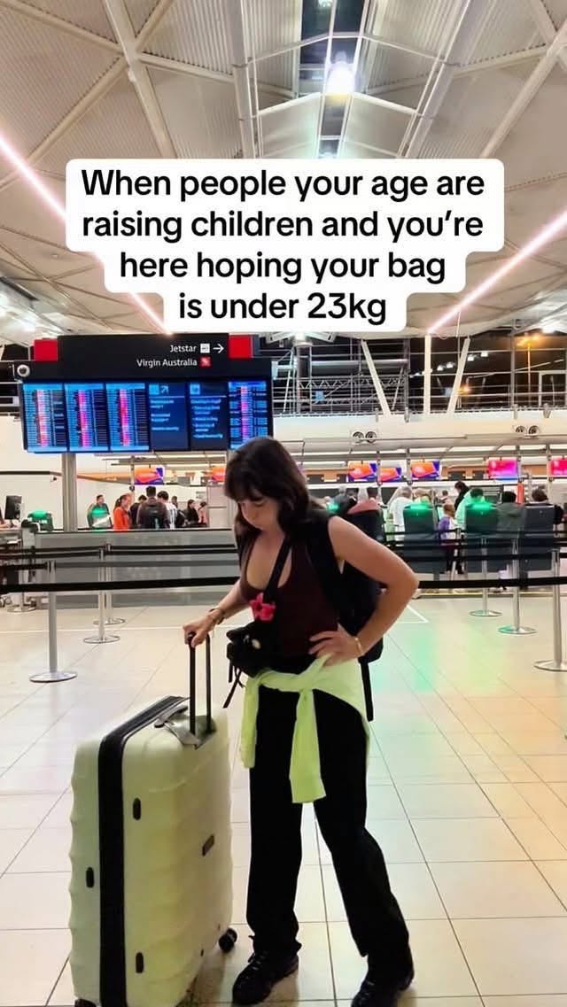 When everyone else is adulting but you're just worried about airline baggage weight