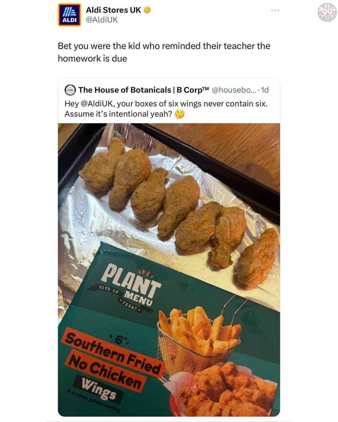 When you buy vegan chicken wings that are called "No Chicken Wings"... ironic.