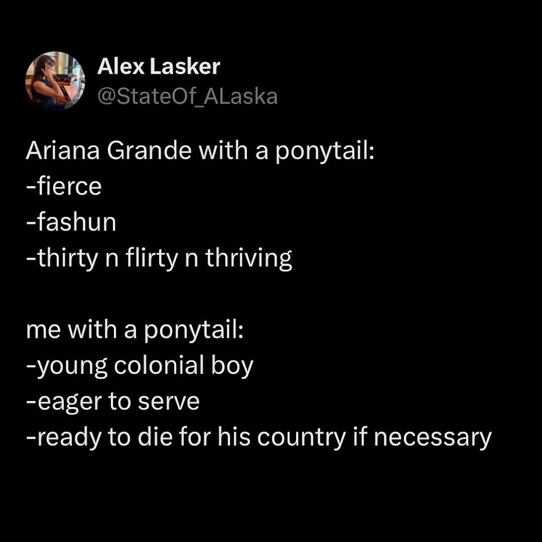 My ponytail vs. Ariana Grande's ponytail is wild lol