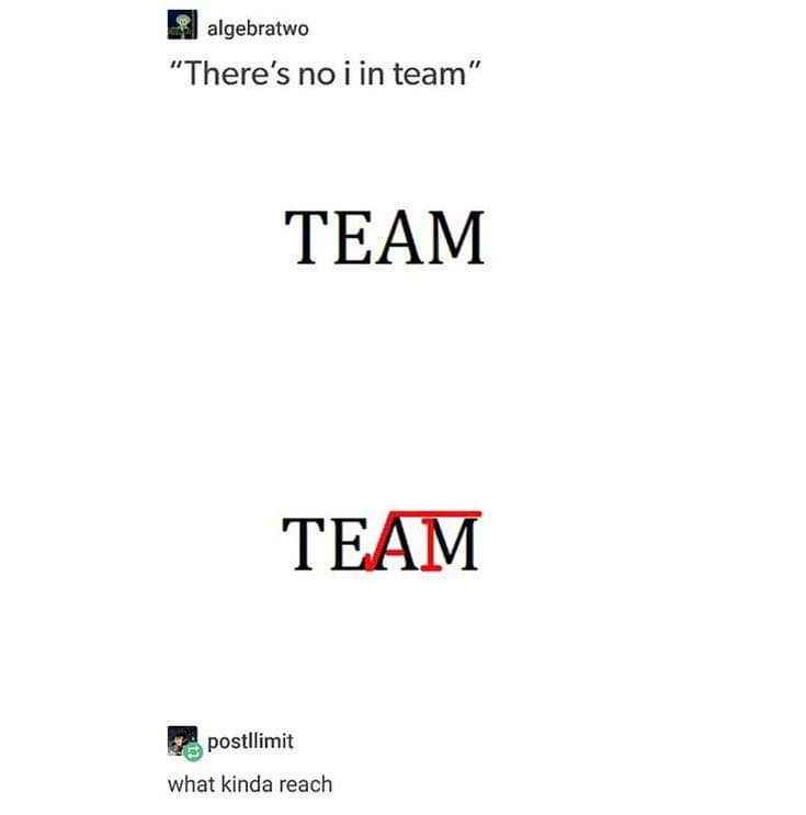 LMAO someone literally changed the spelling of TEAM to include an 'i' using a square root symbol