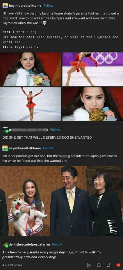 She said she'd get a dog if she won the Olympics and, look at her now.