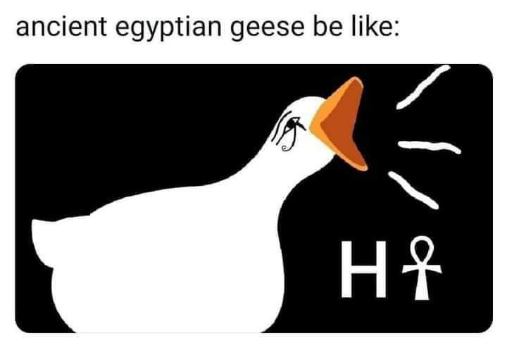 Ancient Egyptian geese just saying hi but make it hieroglyphs