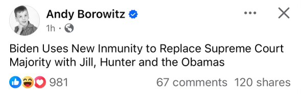 When they run out of actual reasons and just start talking about who Biden would want on the Supreme Court lol