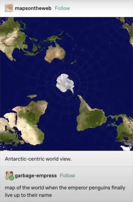 map of the world when the emperor penguins finally live up to their name