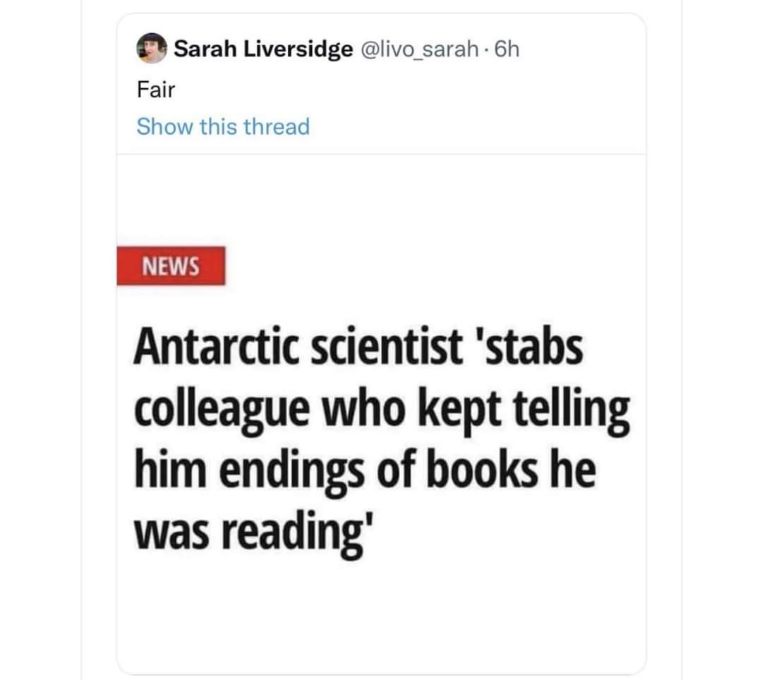 Honestly, who ruins a book ending for someone? I get it.