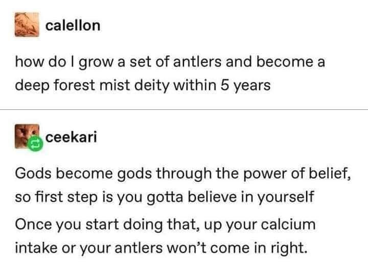 When you want to ascend but gotta make sure your calcium intake is on point first