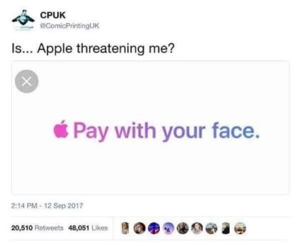 When Apple combines Face ID and Apple Pay and it sounds like a threat