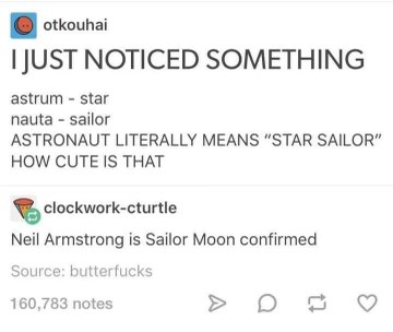 Soooo an astronaut is literally just a star sailor?? Mind blown, Sailor Moon is the OG astronaut.