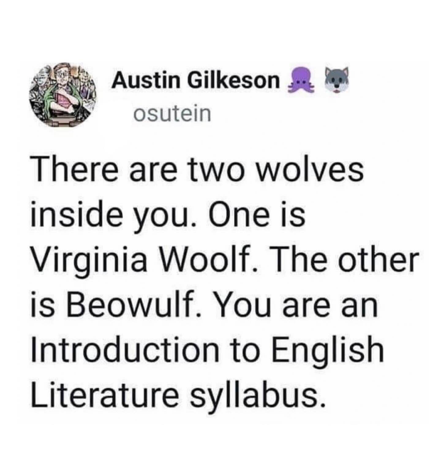 Lol, this tweet perfectly sums up my English Lit major experience