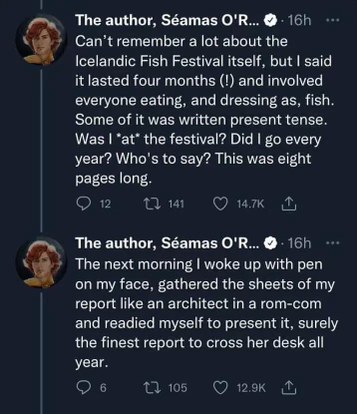When you write 8 pages about a festival you don't remember attending and then wake up ready to present it like a rom-com lead