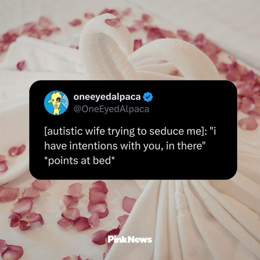 My wife's attempt at seduction is so direct, no room for misinterpretation.