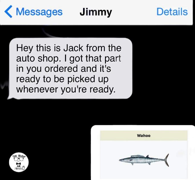 When you meant to order a wahoo but got a fishing part instead.