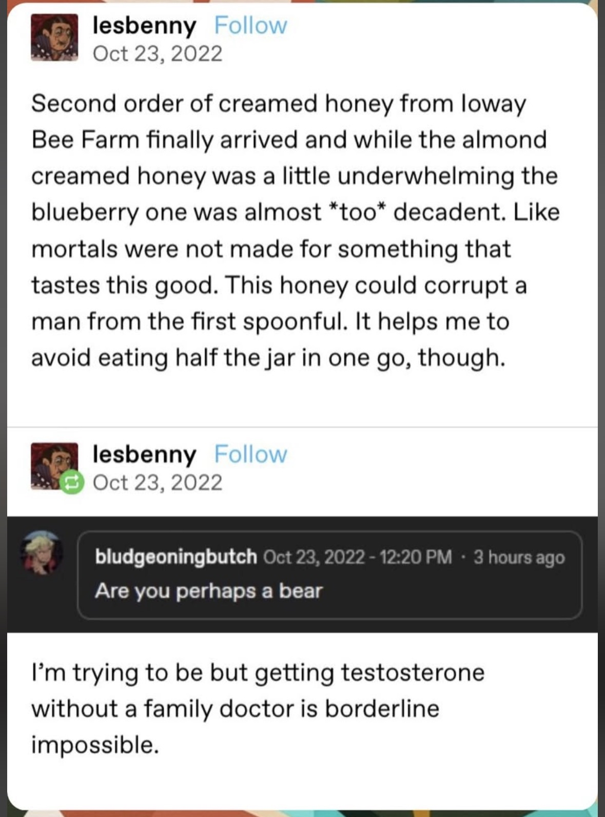 Me trying to become a bear but I can't get testosterone without a doctor lol