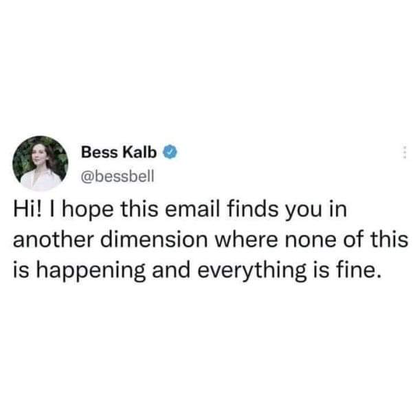 When you send an email hoping the recipient is living their best alternate reality life