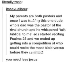 When you and your crush get competitive about who knows more bible verses