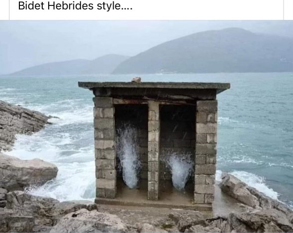 When you can't afford a bidet so you just set up a toilet next to the ocean
