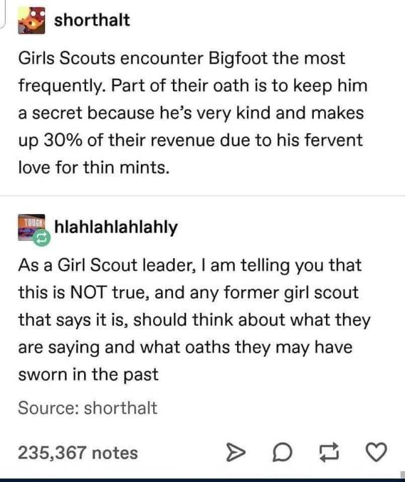 Who knew Bigfoot was the key to increasing Girl Scout cookie sales? And here I thought it was just hard work.