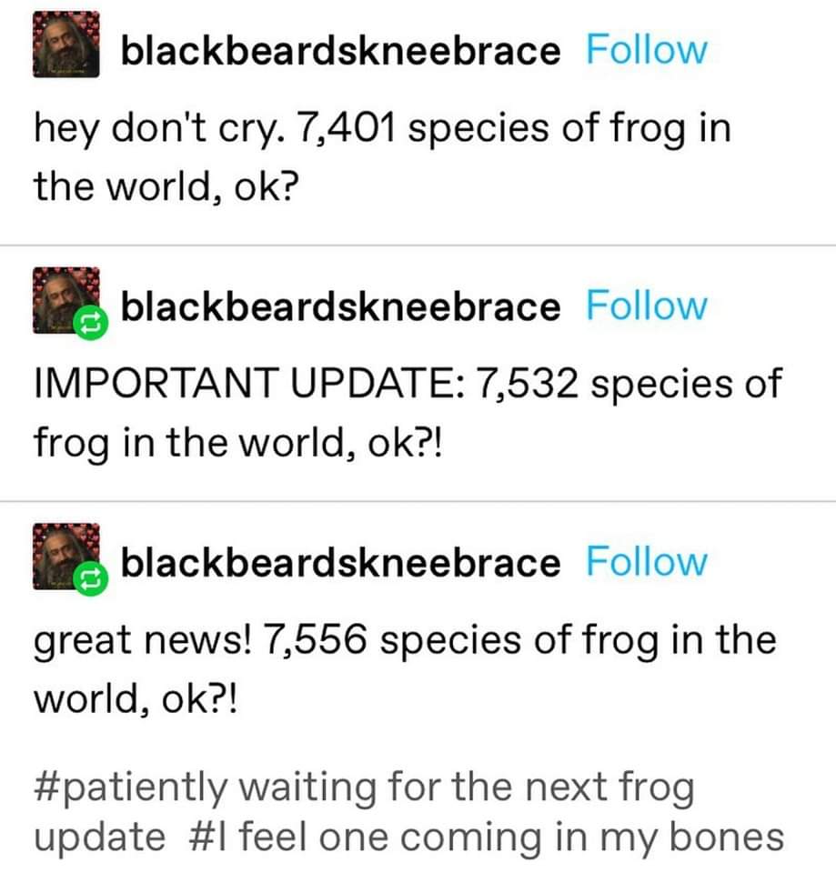 This person is tracking frog species like it's a stock market.