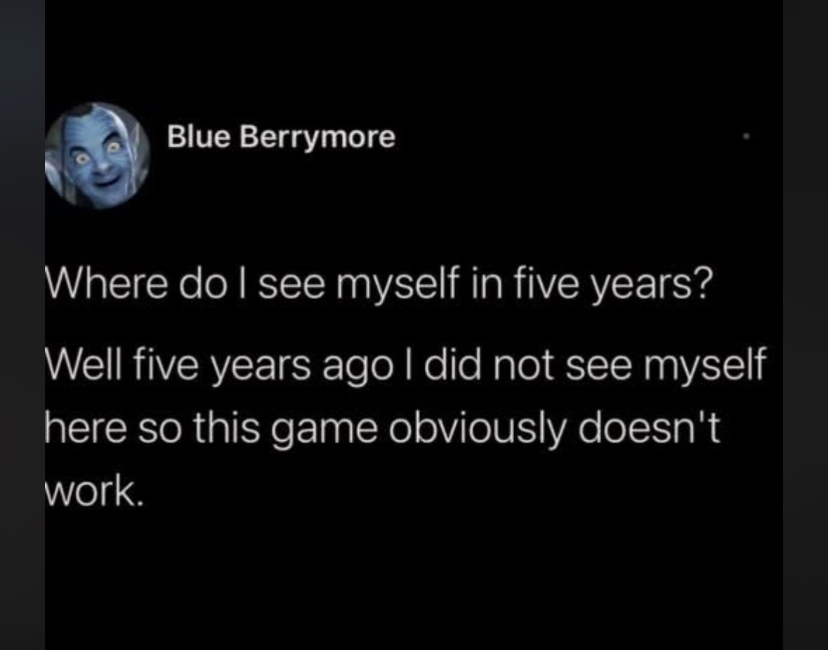 This person's answer to the 'where do you see yourself in five years' question is just... wow.