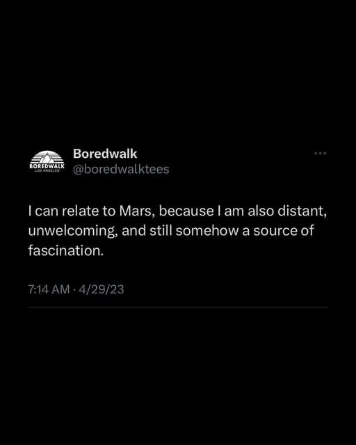 This tweet about relating to Mars is so real if you're an introvert lol