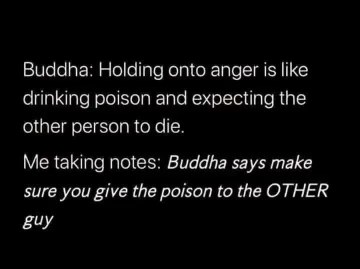 Me completely misunderstanding Buddha's advice on anger management