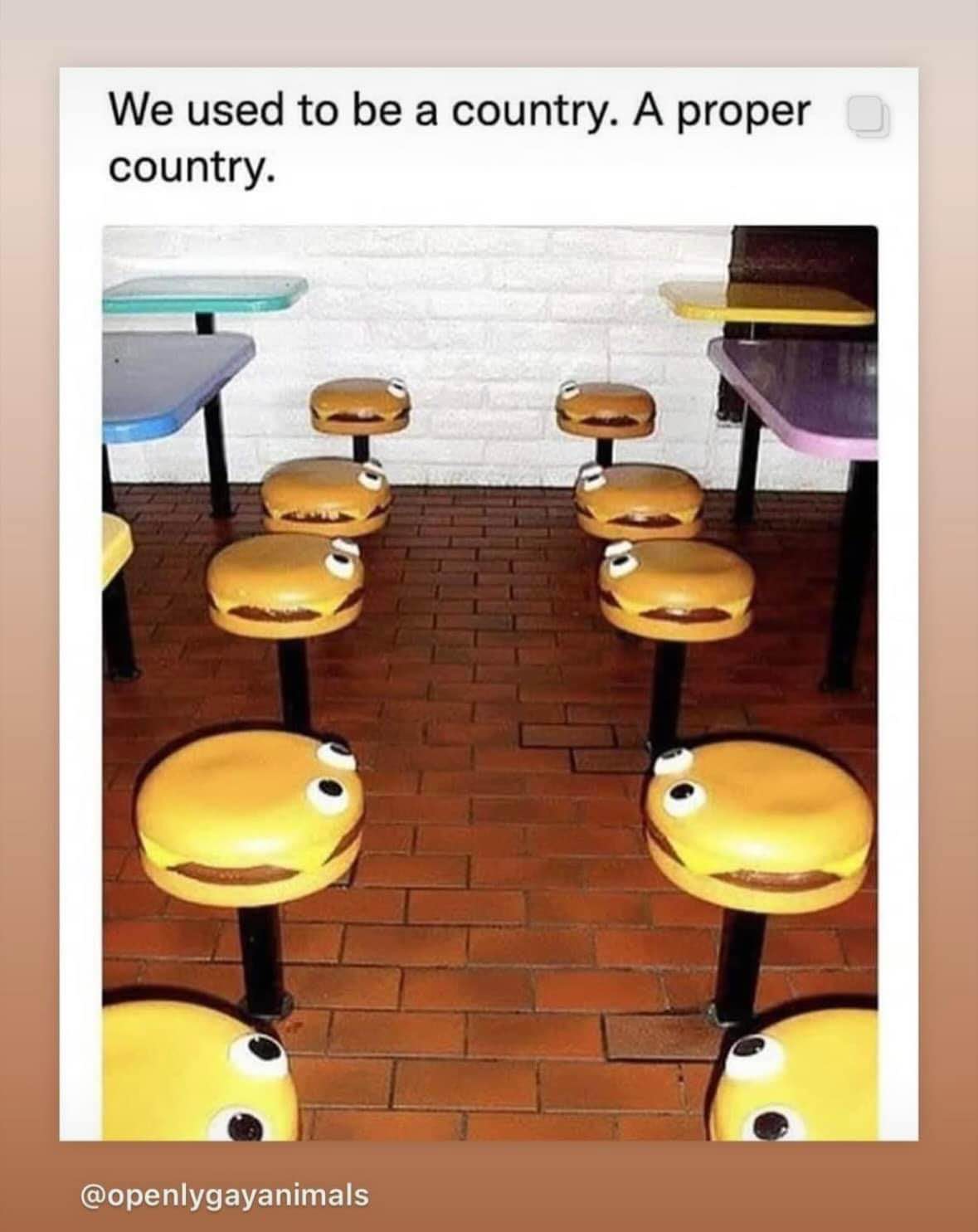 When they took away the all-you-can-eat burger bar and replaced it with actual tables and chairs