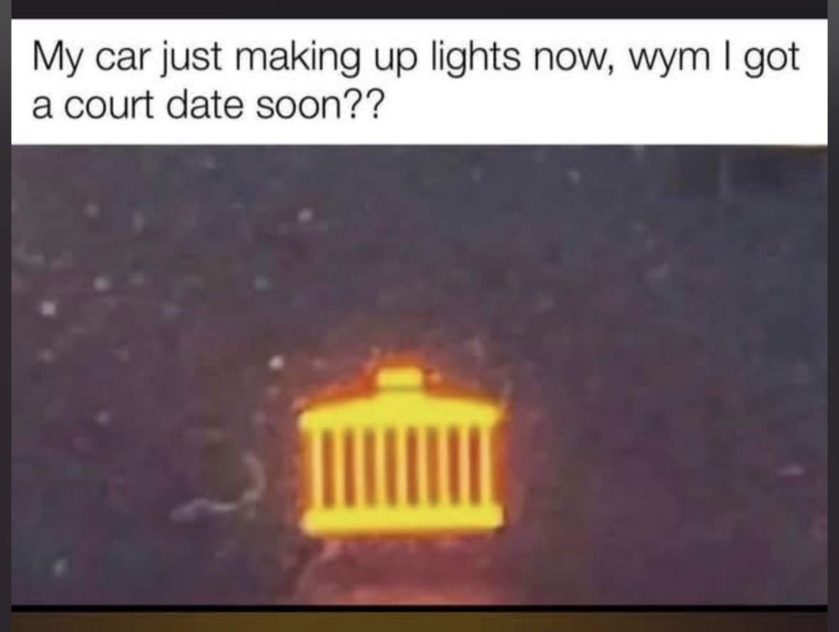 When your car's dashboard decides to interpret 'court date' literally