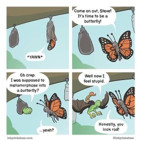 Whoops, didn't realize I was supposed to become a butterfly. Oh well, this bat thing looks pretty cool too.