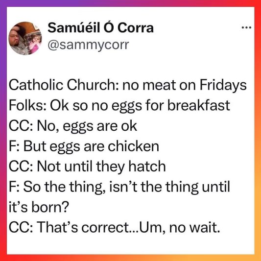 My brain trying to understand religious rules instead of just eating the omelet