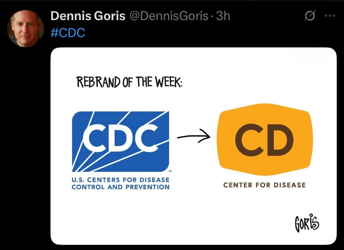 When the CDC rebrands and suddenly it's just 'Center for Disease'. Uh oh.