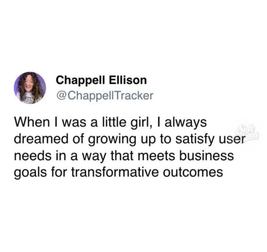 Yup, def wanted to fulfill business goals for transformative outcomes when I was 5