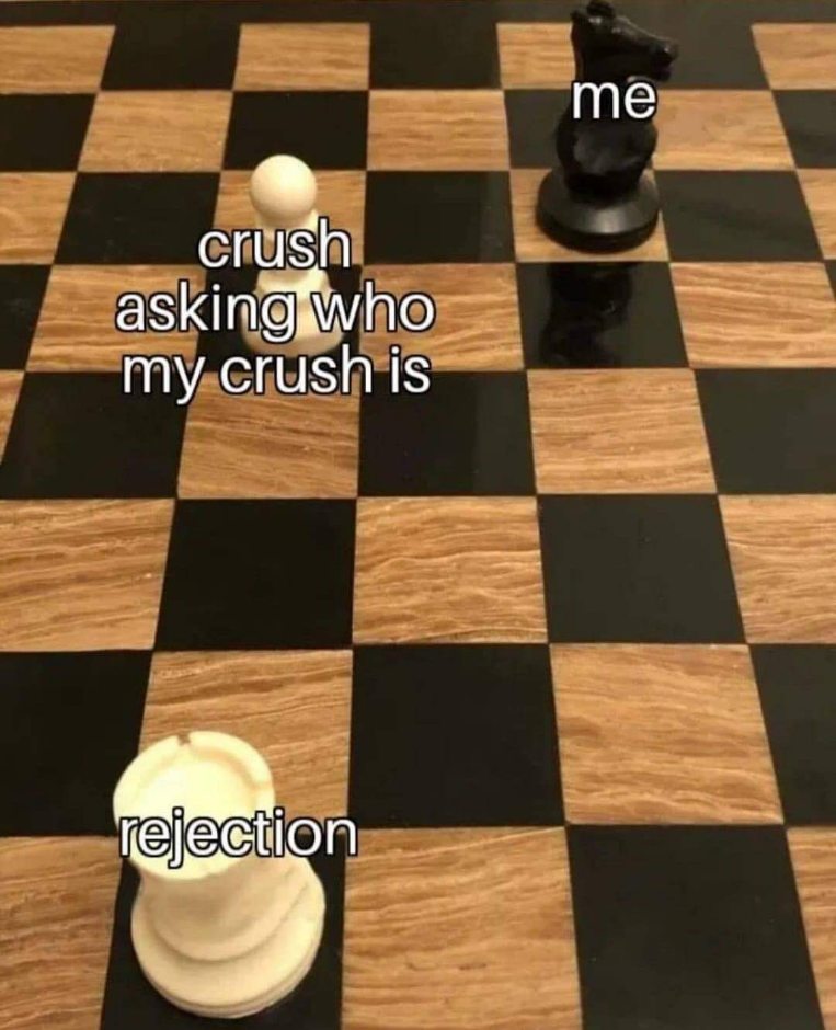 When your crush asks who your crush is and you're already thinking about rejection