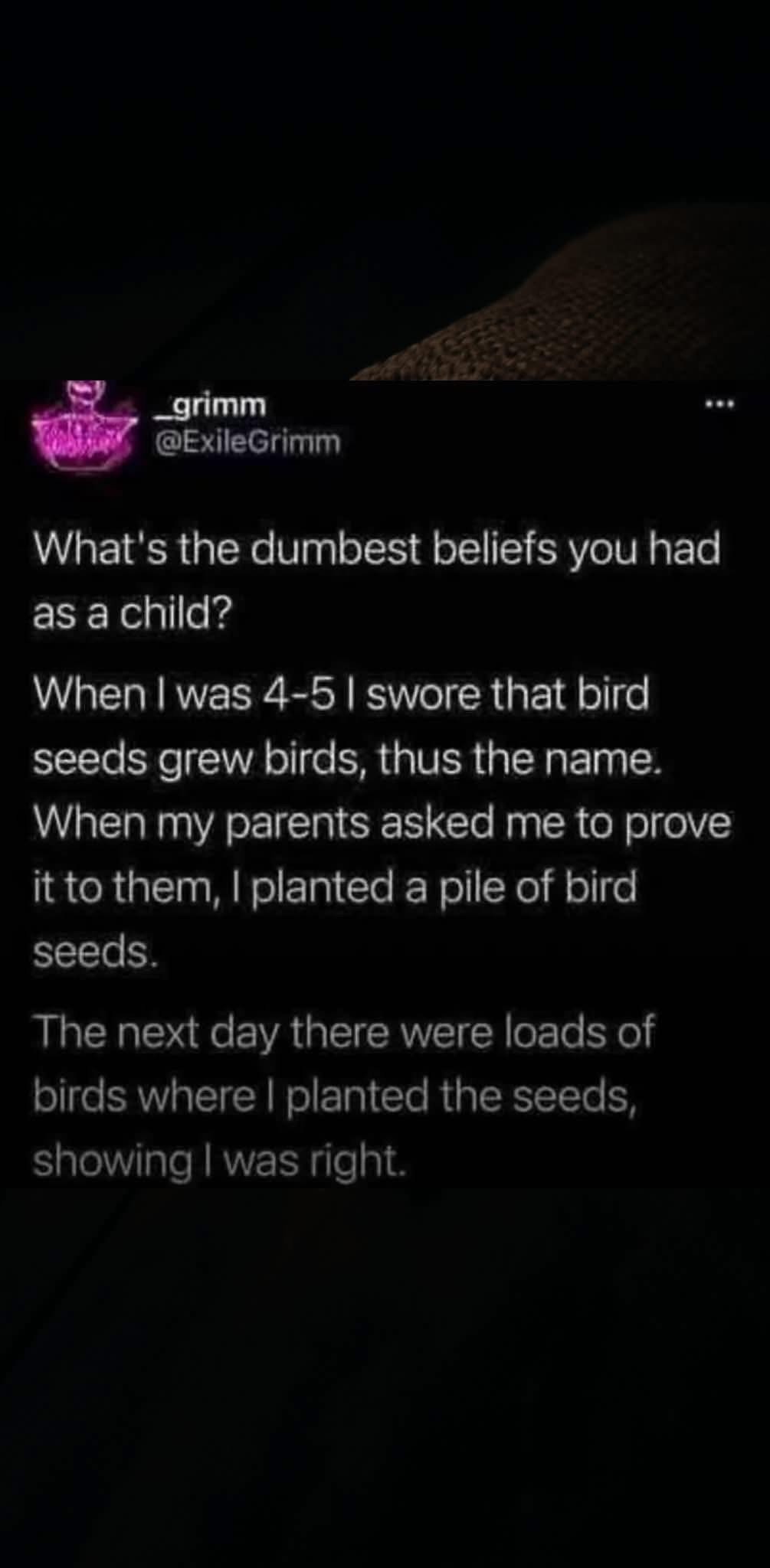 Pretty sure I had the same logic as this kid when I was little lol