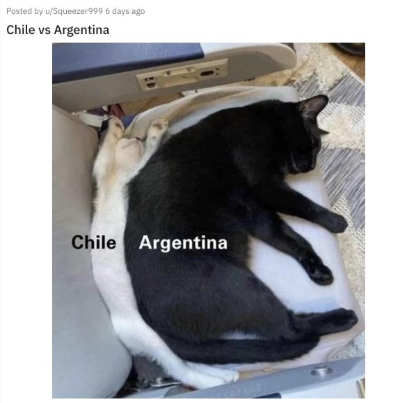 This is how I imagine the Chile vs Argentina rivalry is going