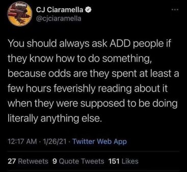 When you realize your ADHD hyperfixation is actually a useful skill