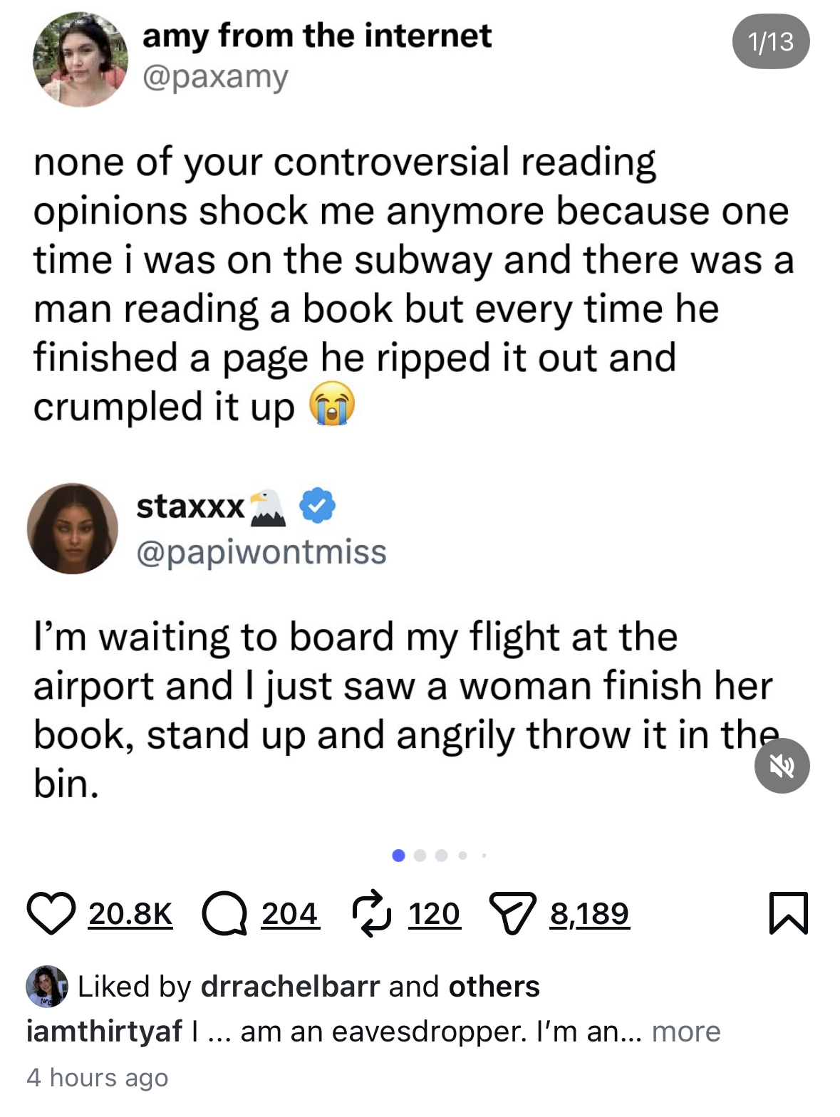 When you tell people your controversial reading opinions and they react like this