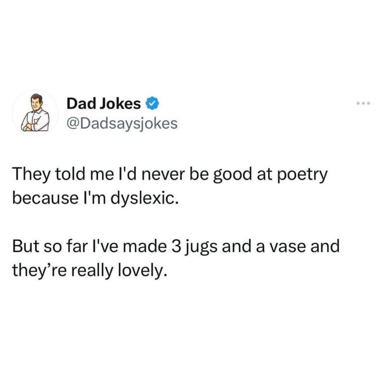 Lmao, the 'Dad Jokes' account misunderstanding poetry and dyslexia