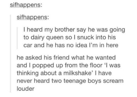 The ultimate milkshake ambush, apparently