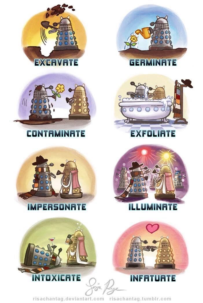 Daleks doing literally anything other than EXTERMINATE is so cursed and hilarious