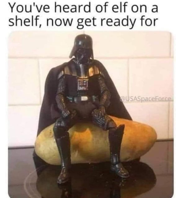 Vader on a potato. That's it. That's the meme.